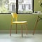 Fabulaxe Modern Plastic Dining Chair Open Back with Beech Wood Legs, Yellow, PK 2 QI004222.YL.2 - alternate 6